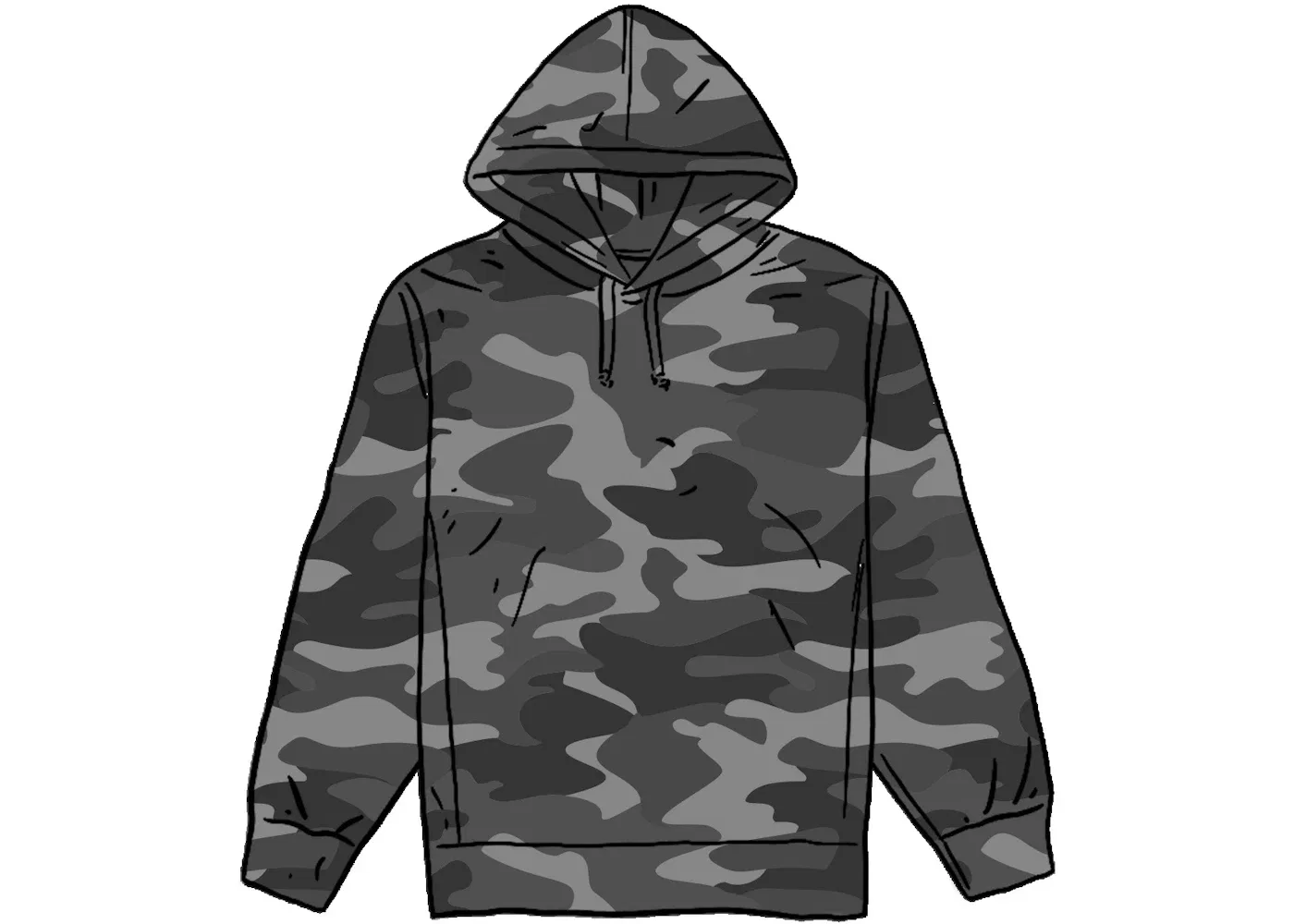 Мужской худи с принтом Hooded Sweatshirt (SS20) Supreme, Black Painted Camo