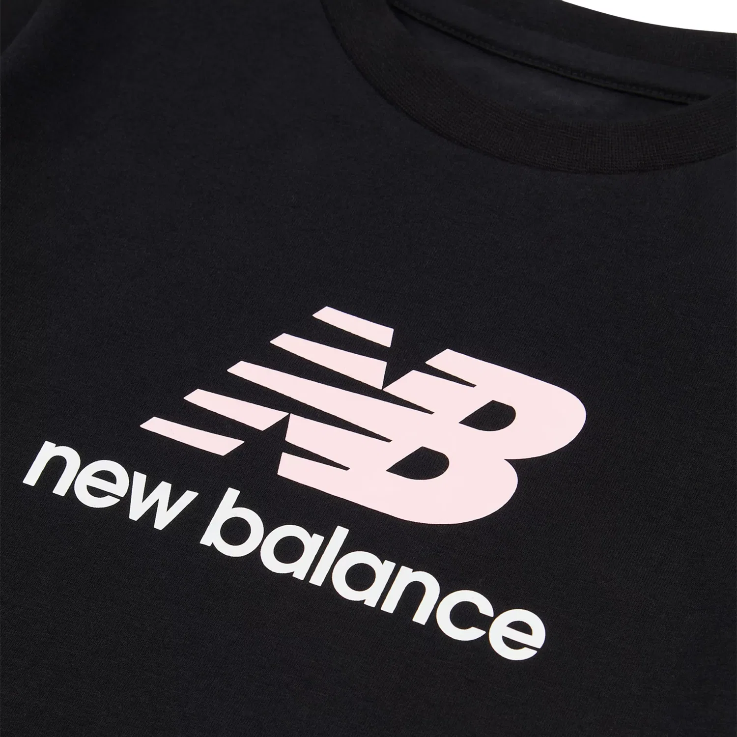 Детская футболка с коротким рукавом Stacked Logo New Balance, Black — фото 3