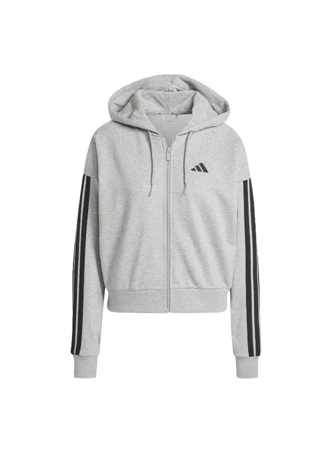 Худи на молнии с длинным рукавом Essentials 3-Stripes Adidas, серый — фото 2