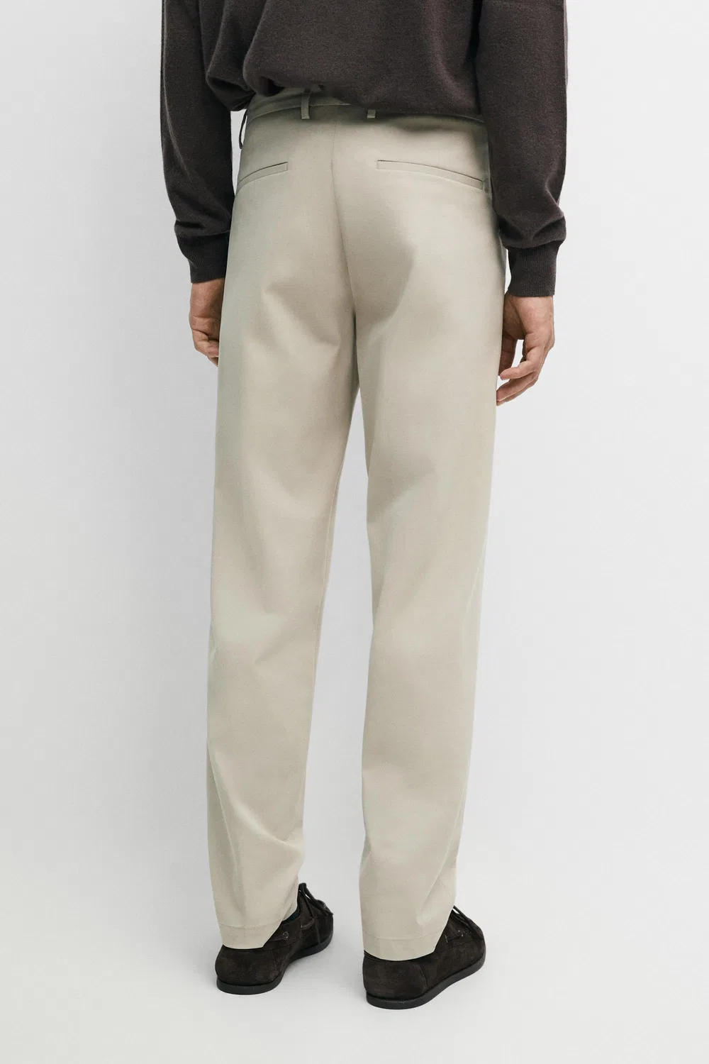 Брюки Massimo Dutti, узкие, бежевый — фото 3