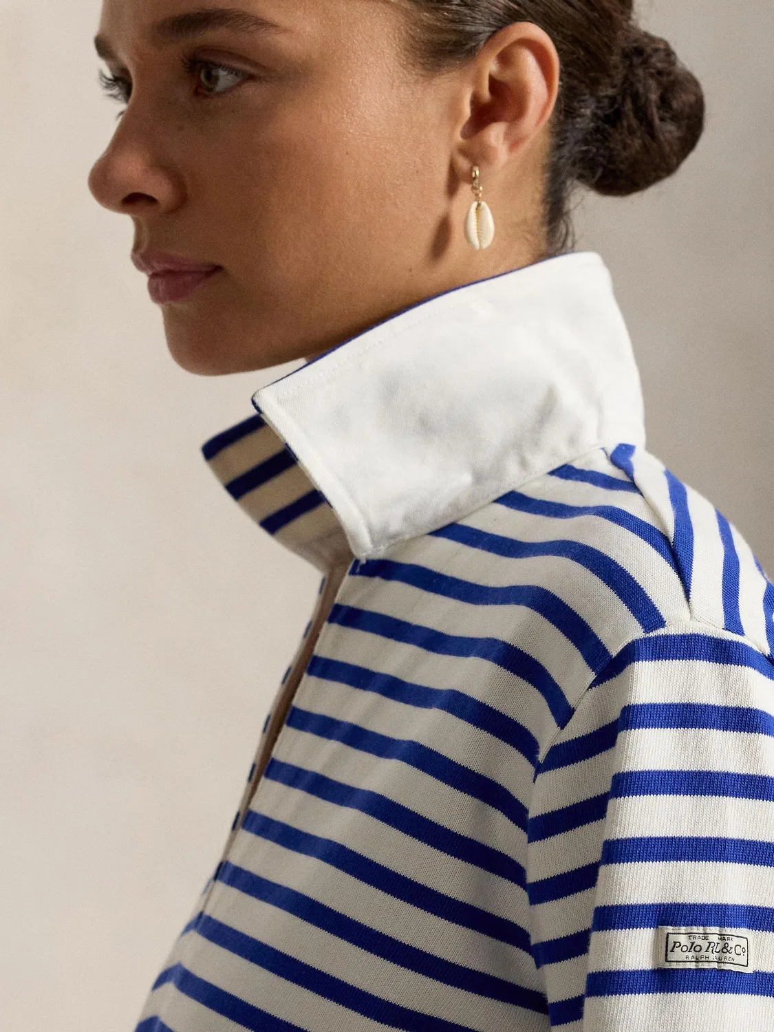 Платье-туника с поло, Heavy Cotton Jersey Striped Polo Ralph Lauren, синий — фото 4