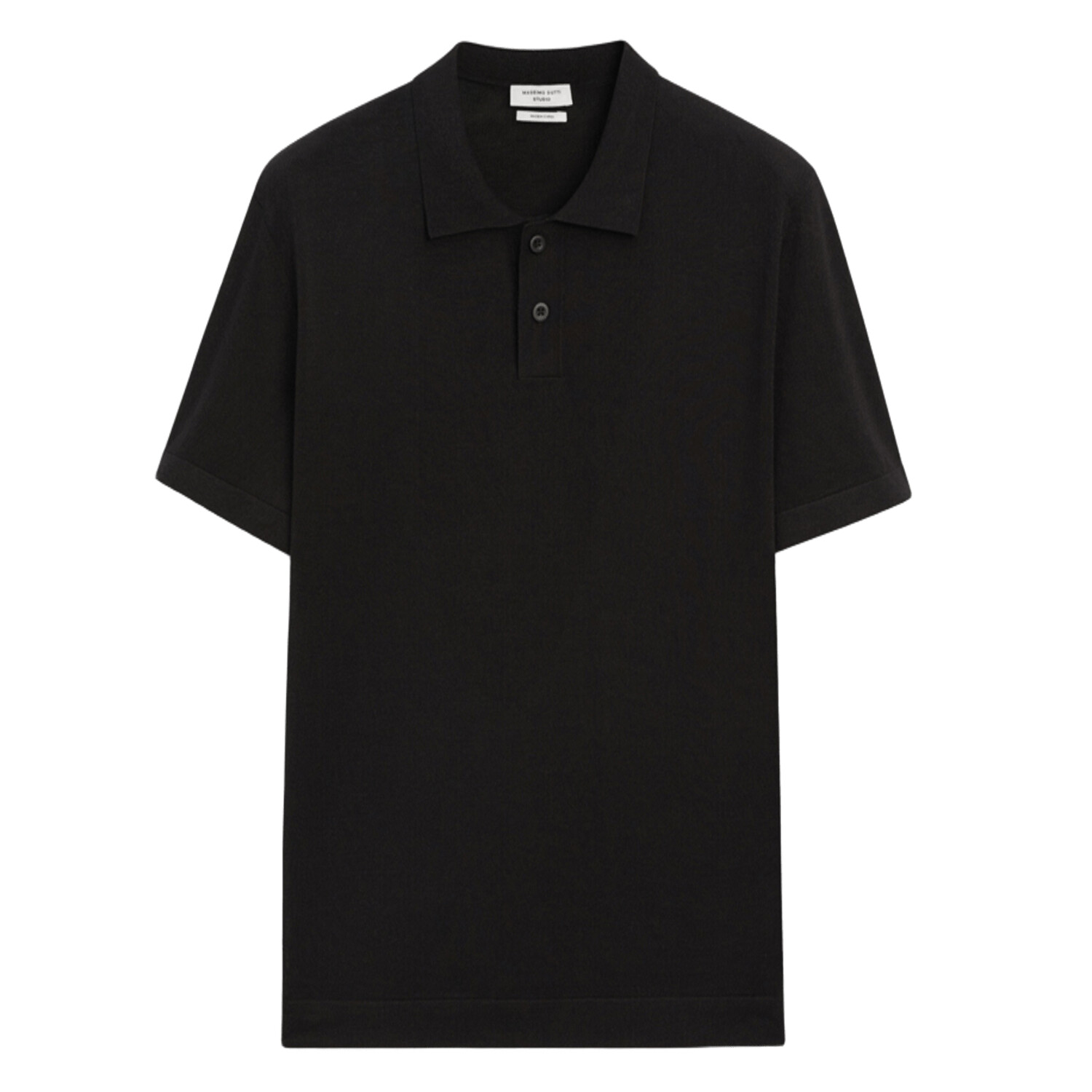 

Футболка-поло Massimo Dutti Short sleeve cotton blend - Studio, черный