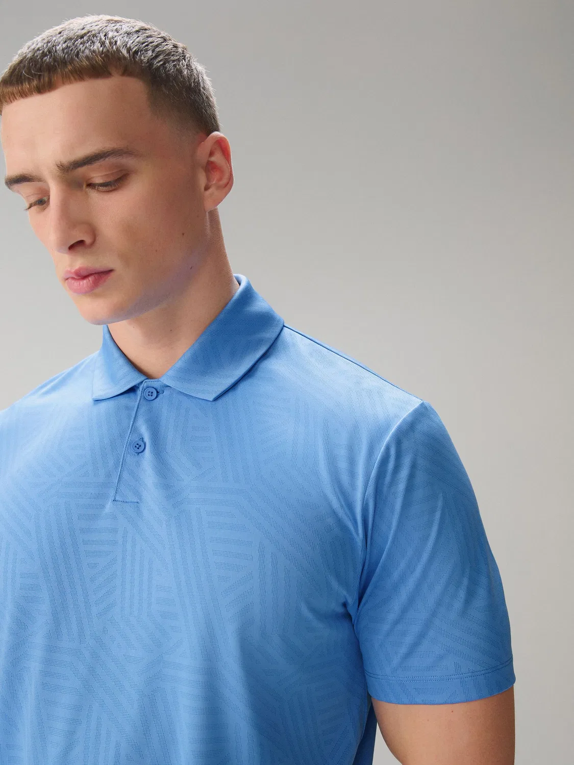 Поло для гольфа Active Jacquard Next, синий — фото 4