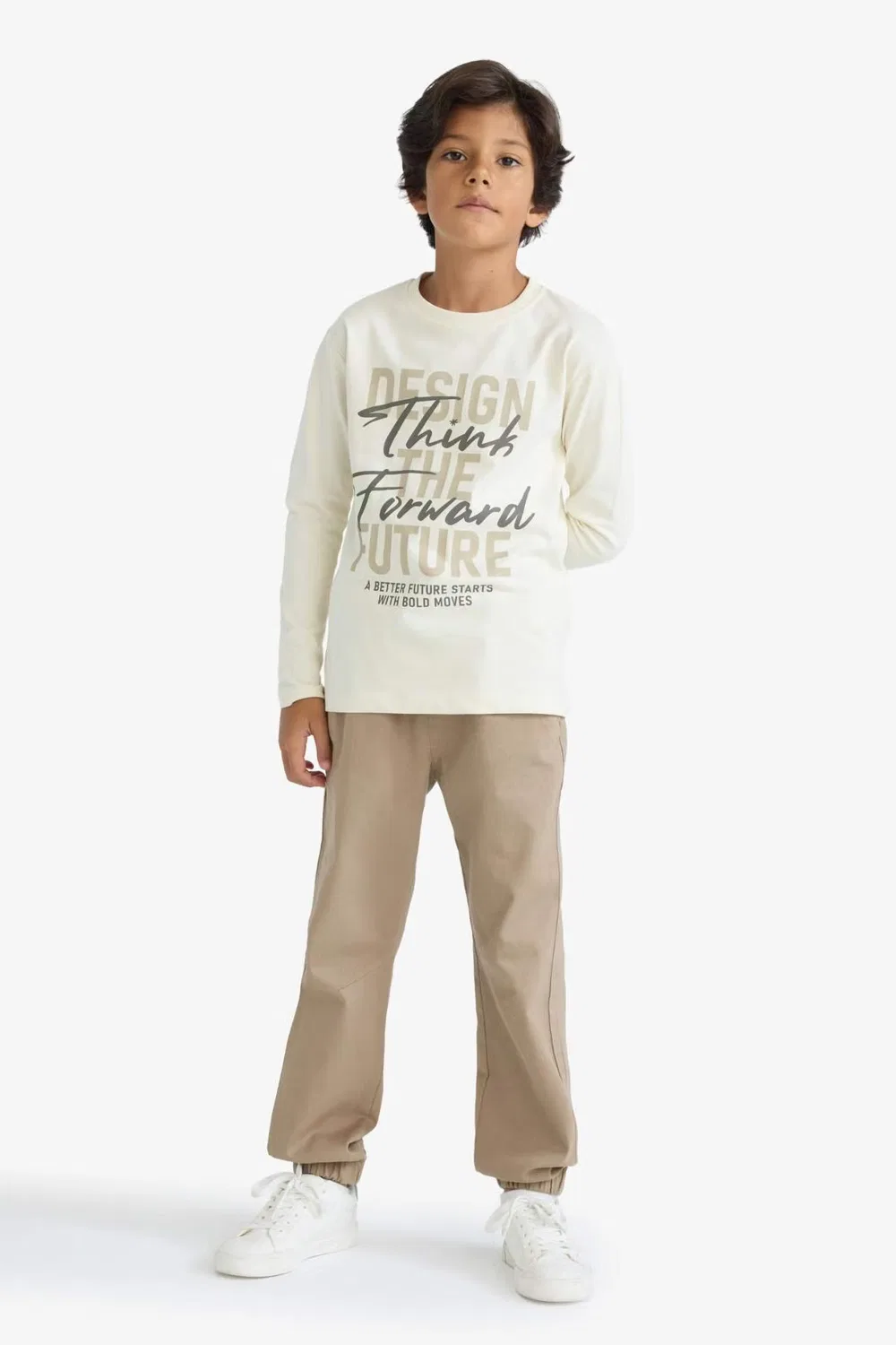 Брюки-джоггеры с посадкой jogger, модель Gabardine, Defacto, хаки — фото 3