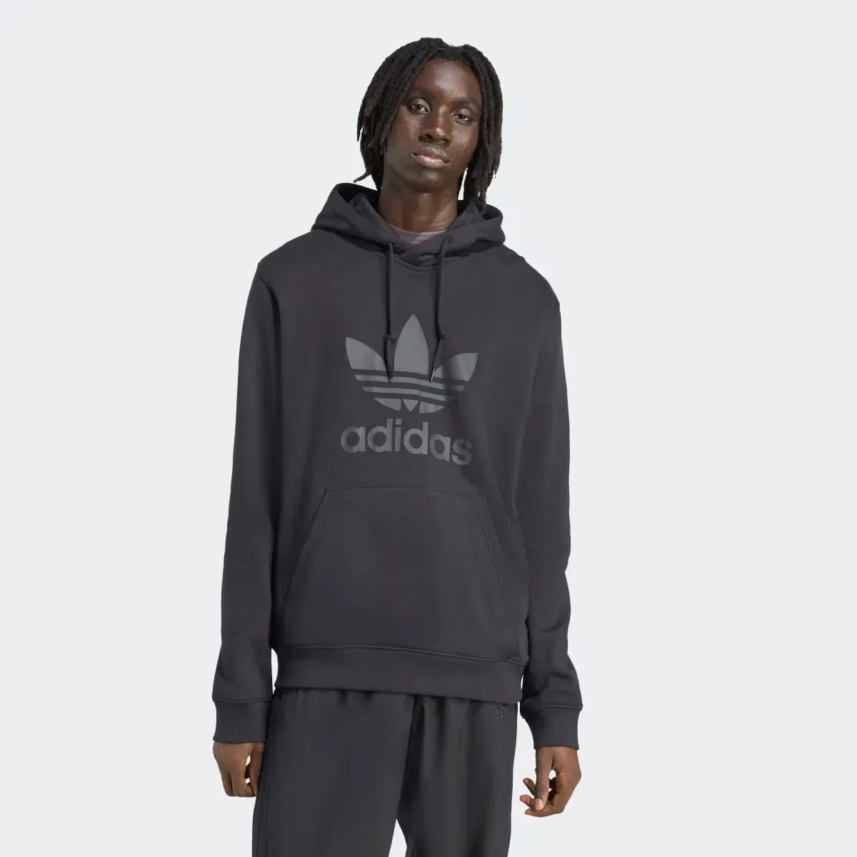 Мужская худи с принтом adidas Originals Trefoil, Negro