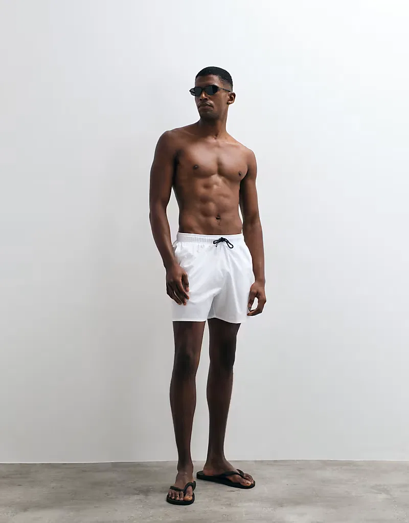 Плавки-шорты Emporio Armani Bodywear с логотипом, белые — фото 2