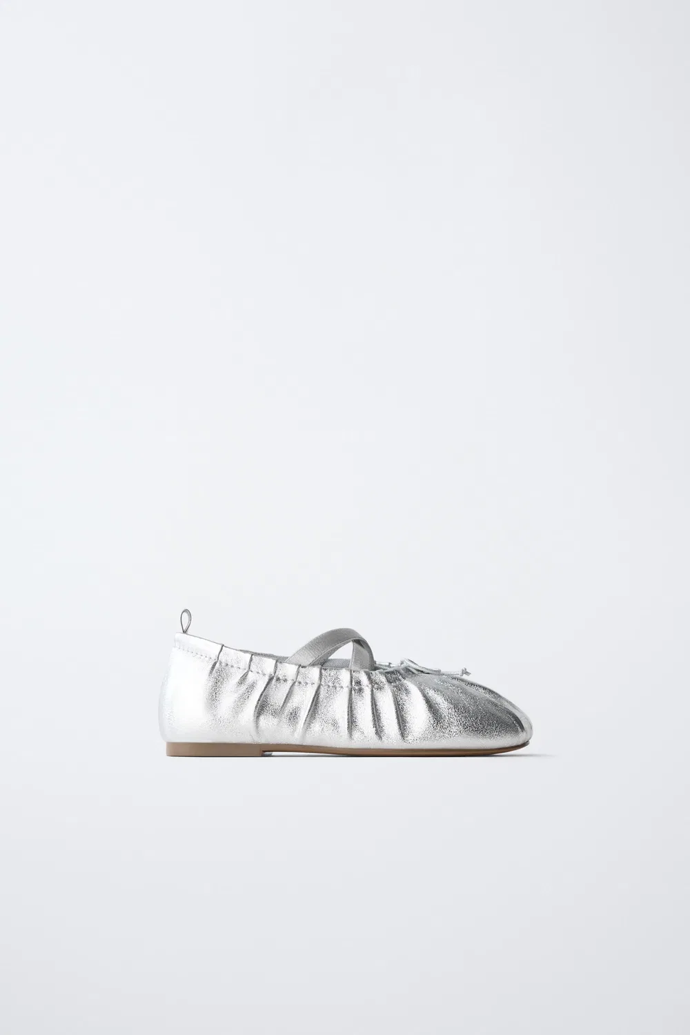 Металлические балетки ZARA, Silver