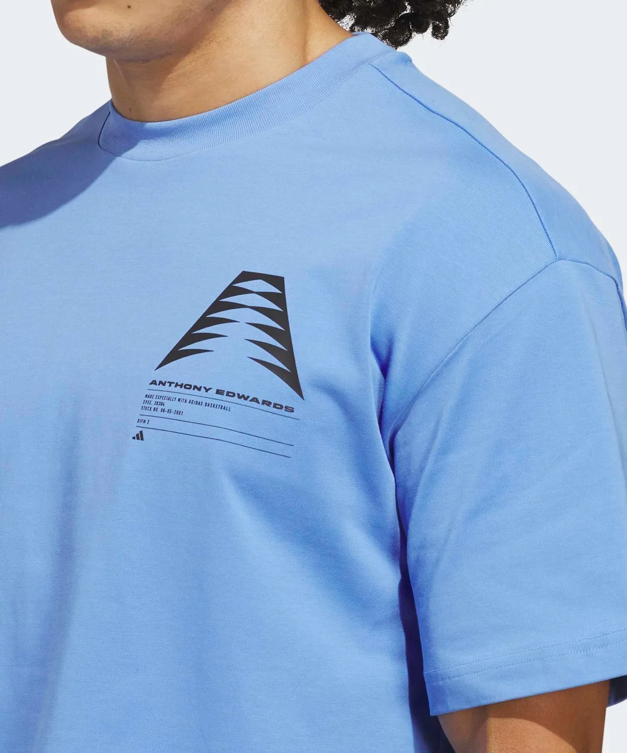 Мужское футболка с принтом Anthony Edwards GFX Schematic Adidas, Blue — фото 3