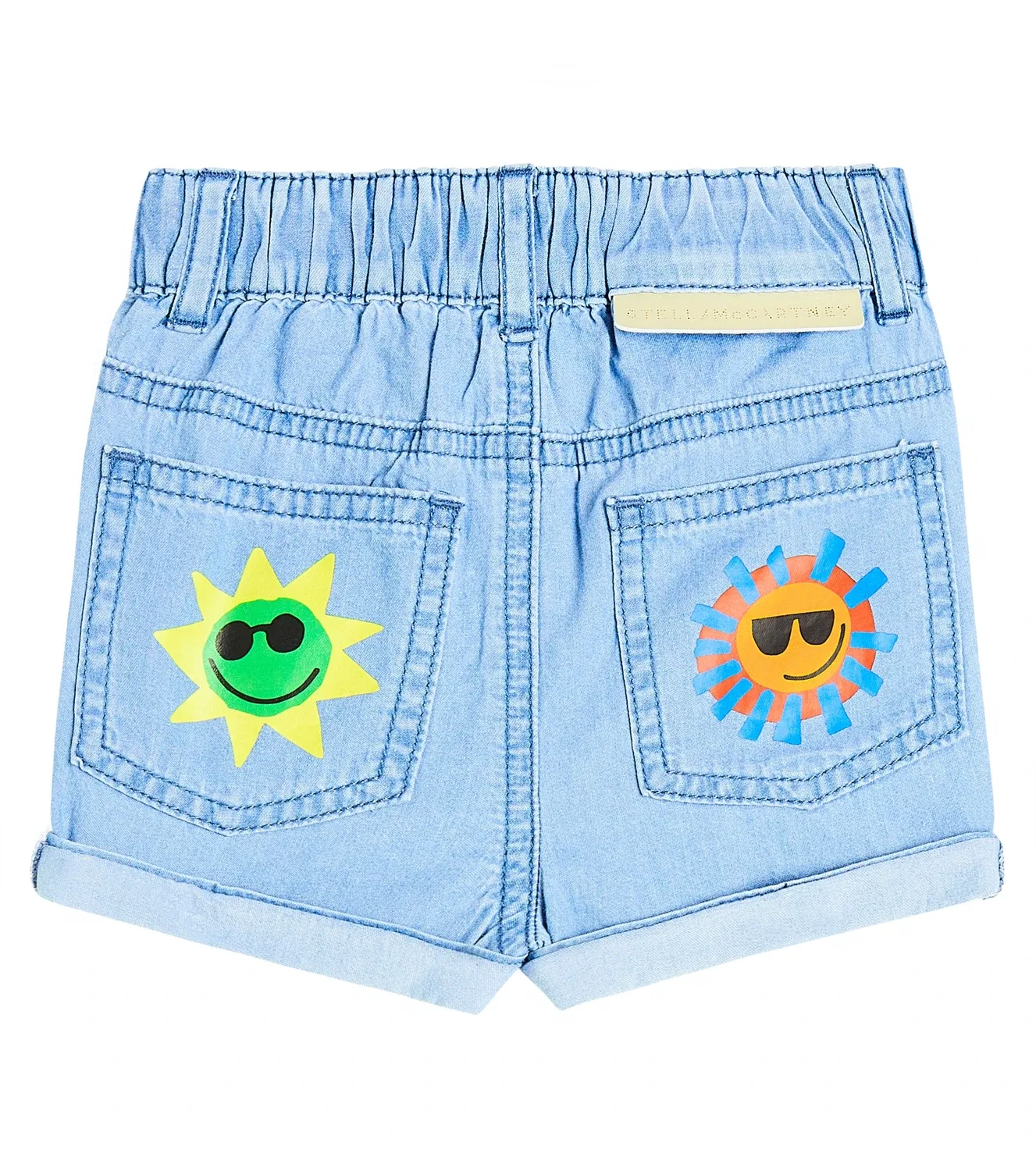 Джинсовые шорты с пятью карманами Stella Mccartney Kids, синий — фото 2
