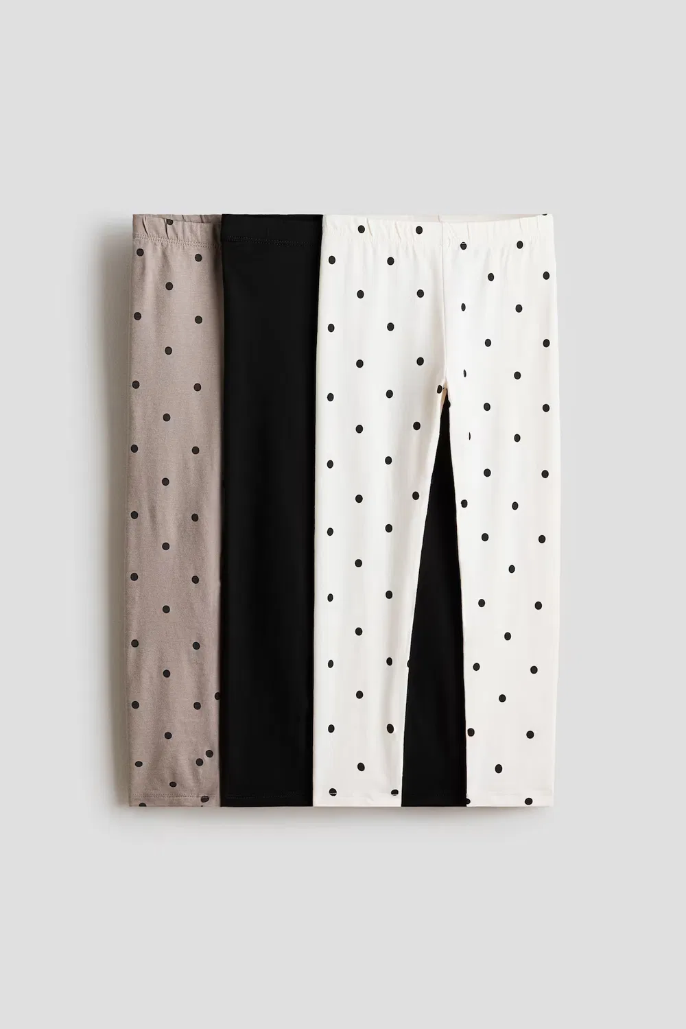 3 хлопковых леггинса в упаковке H&M, Weiß/Gepunktet