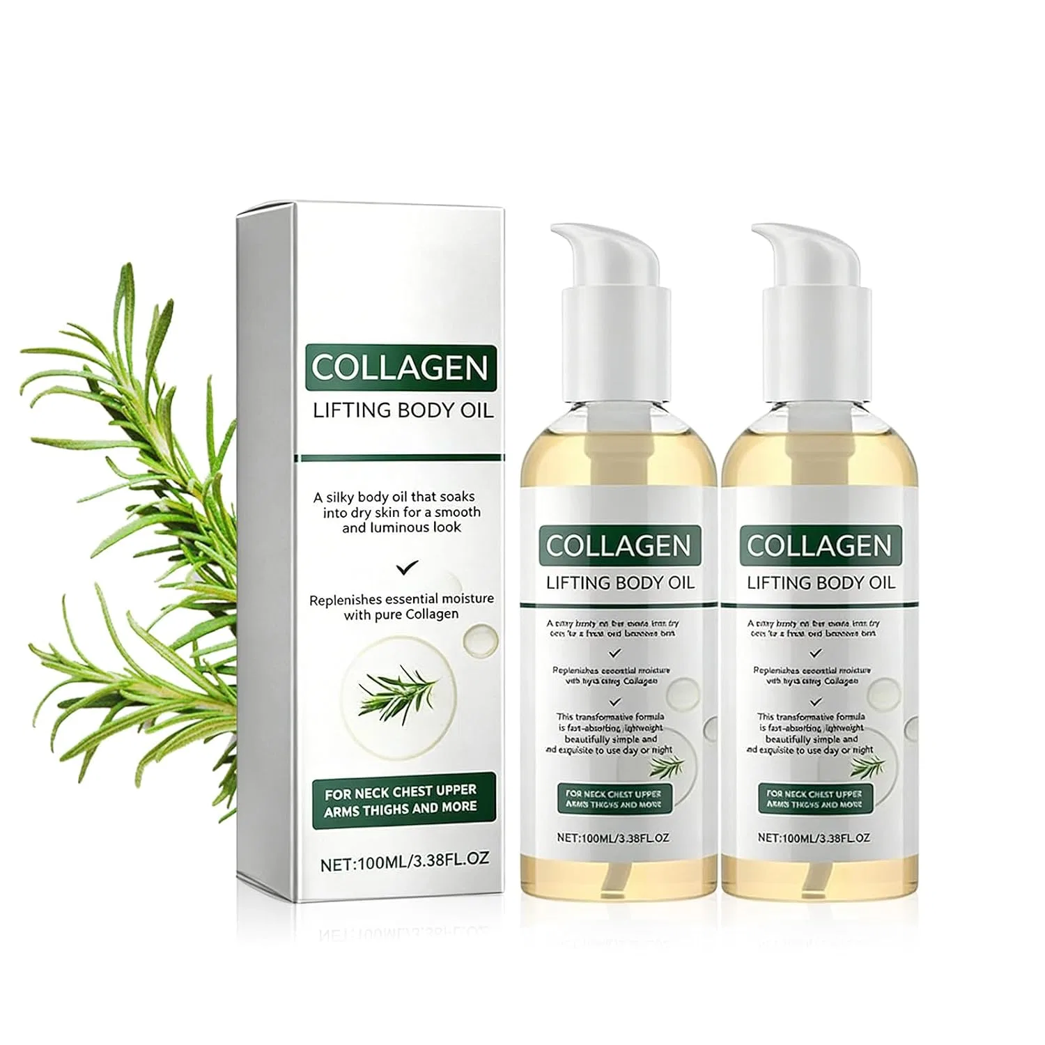 Коллагеновое масло для тела с розмарином Hyaluris, 2 шт, 100 мл, 2pc