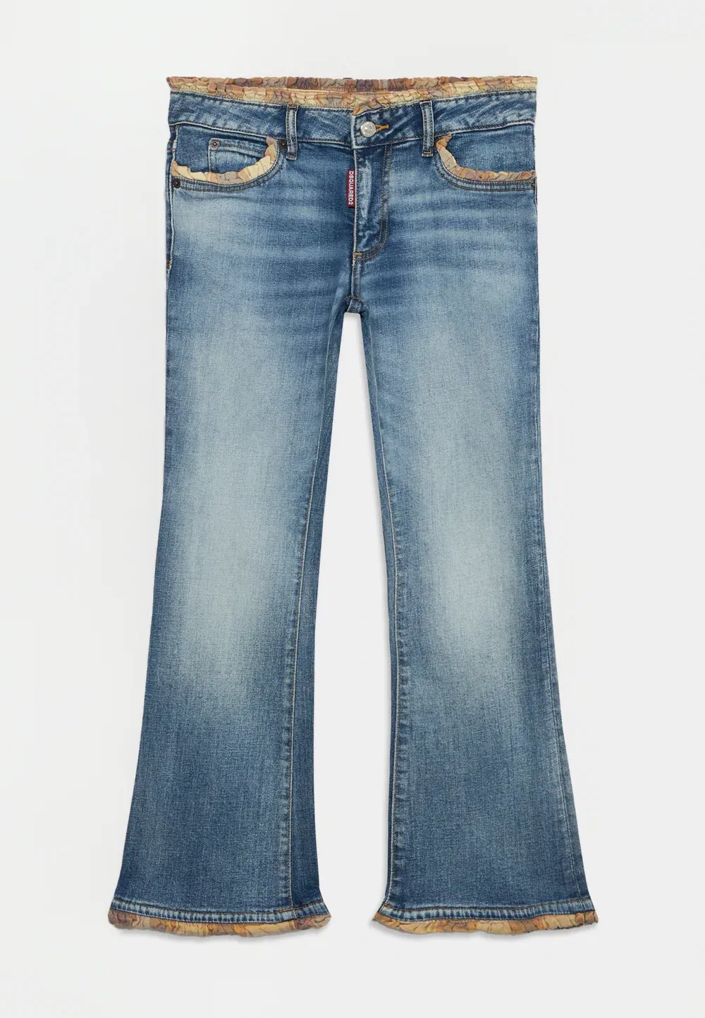 Джинсы-Клеш с оборками - джинсы зауженного кроя Dsquared2, Blue — фото 3