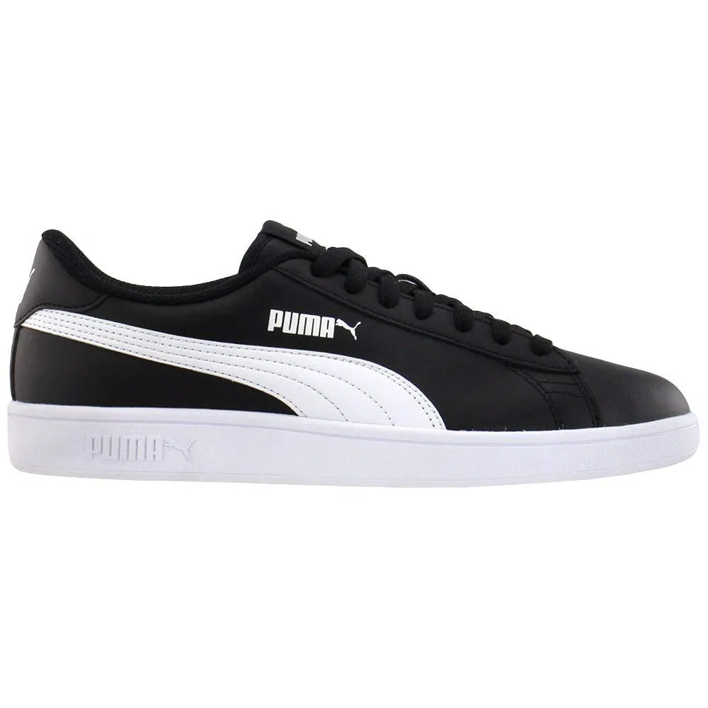 Детские кроссовки для мальчиков с замшевым верхом PUMA Smash 2, Large Black White — фото 2