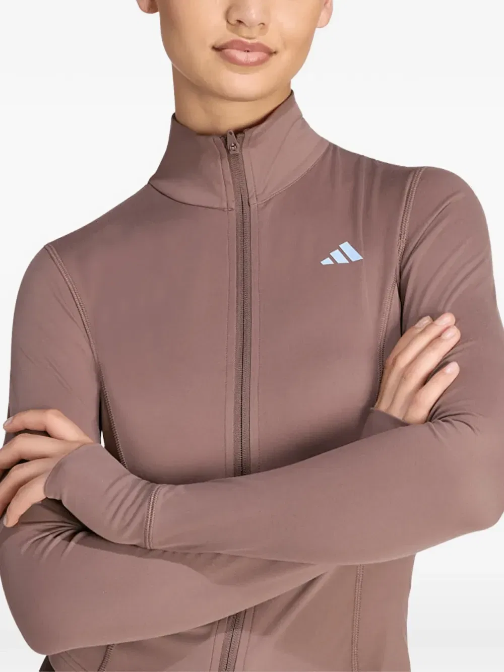 Куртка на молнии 3-Stripes Studio Adidas, бежевый — фото 3
