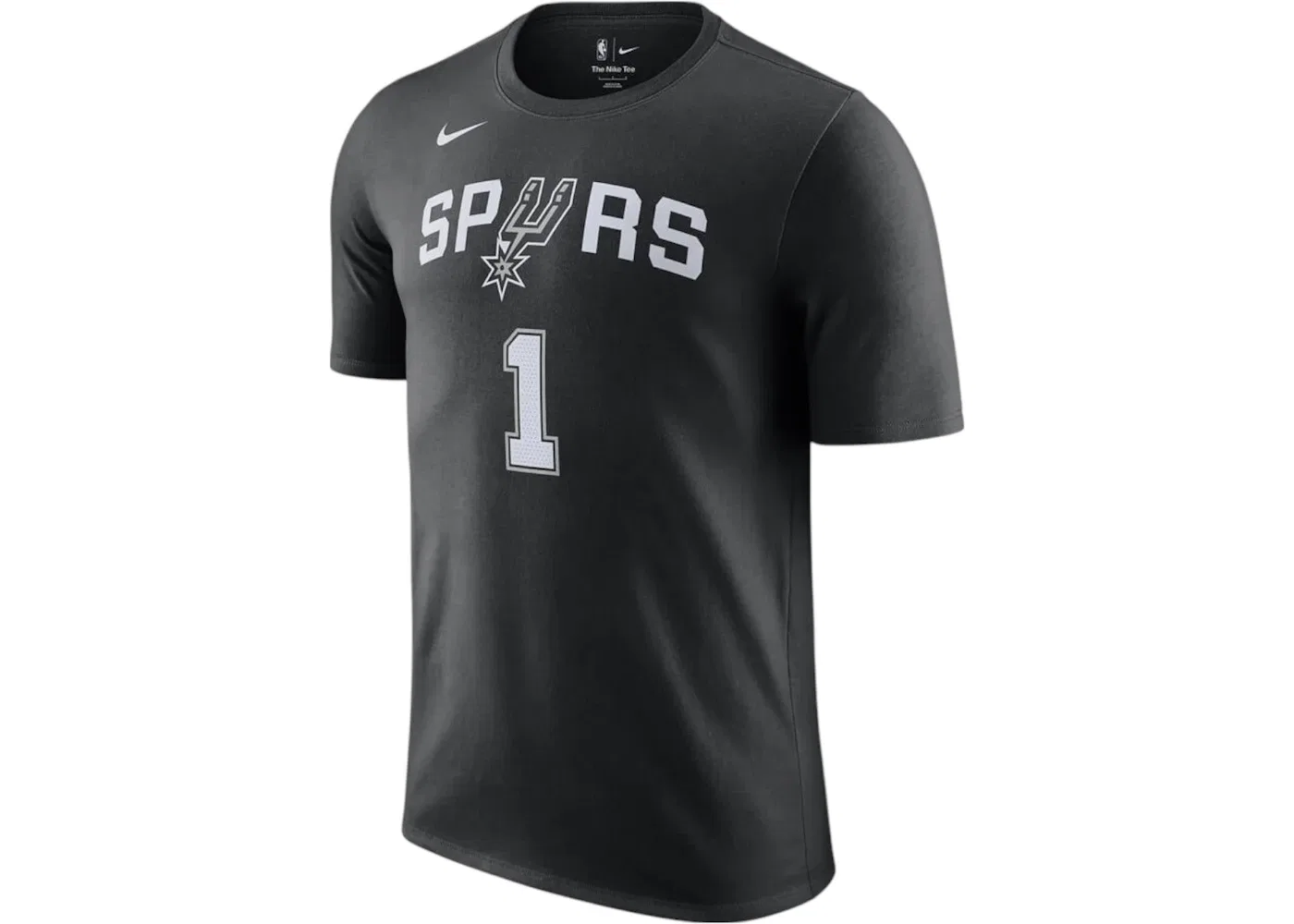 Мужская футболка с принтом Nike NBA San Antonio Spurs Victor Wembanyama T-shirt, Black/White/Grey