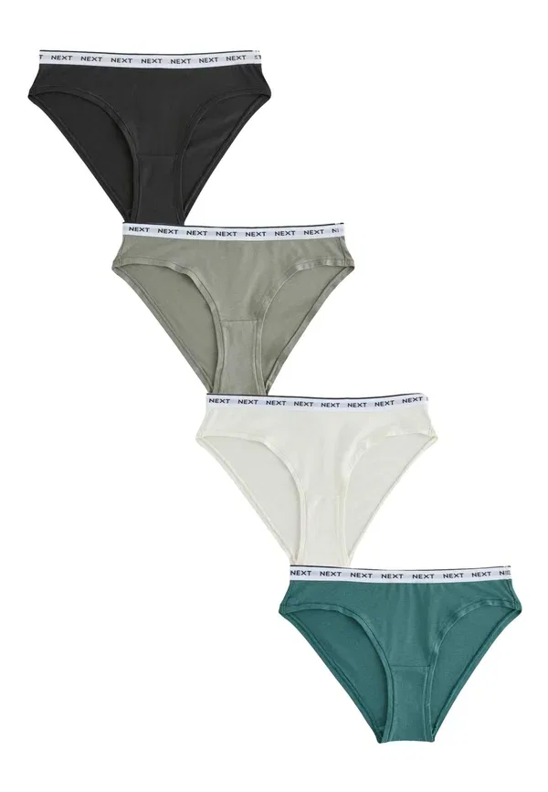 Трусы из хлопка и модала High leg fit - logo 4 pack Next, Khaki Green, зеленый/хаки — фото 4