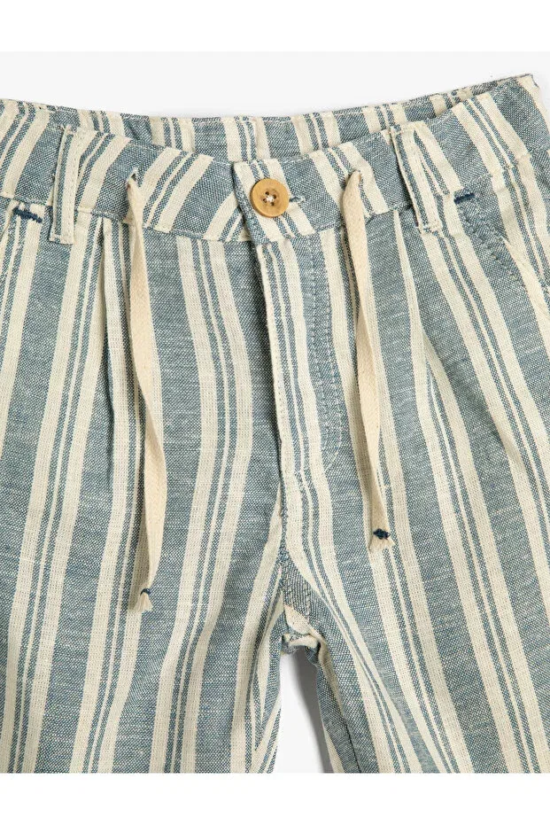 Детские шорты для мальчиков льняные Koton, Blue Striped — фото 3