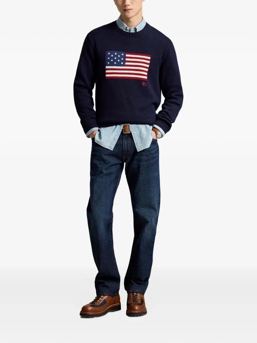 Выцветшие прямые джинсы Polo Ralph Lauren, синий — фото 2