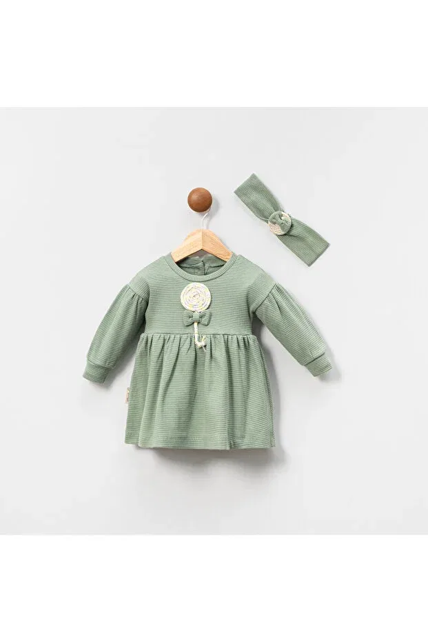 Детское платье для девочек с принтом Motif patterned bandana woven dress Dfn, Mint