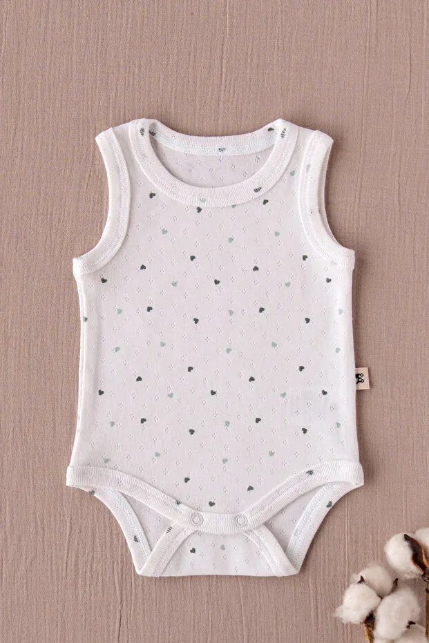 Детское боди с защелками хлопковое Mimu Baby, Green Heart