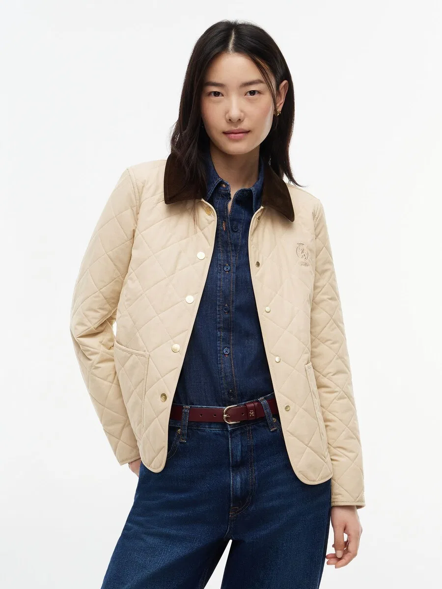 Куртка TOMMY HILFIGER межсезонья, светло-бежевый цвет — фото 2