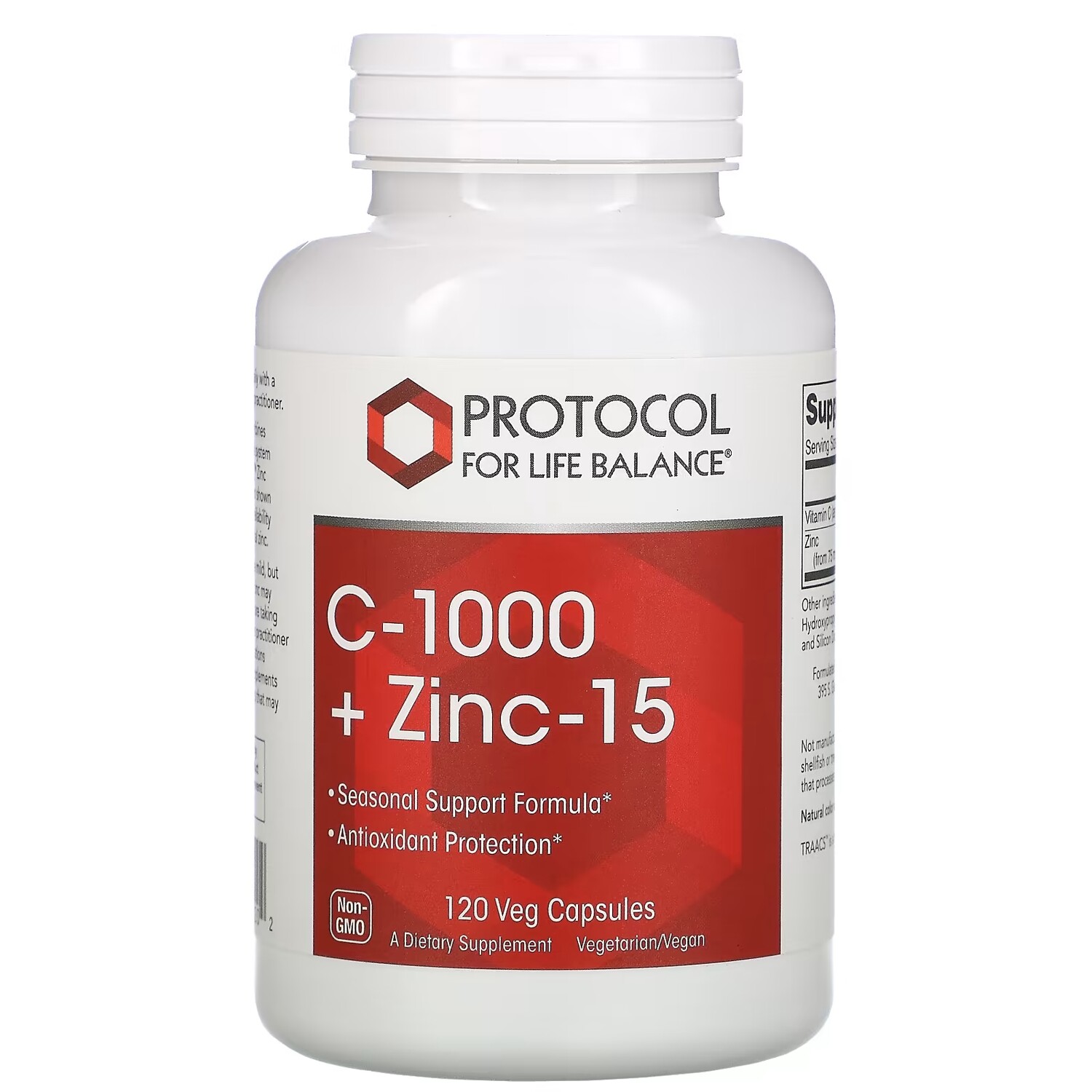 

Protocol for Life Balance C-1000 + Zinc-15, 120 вегетарианских капсул