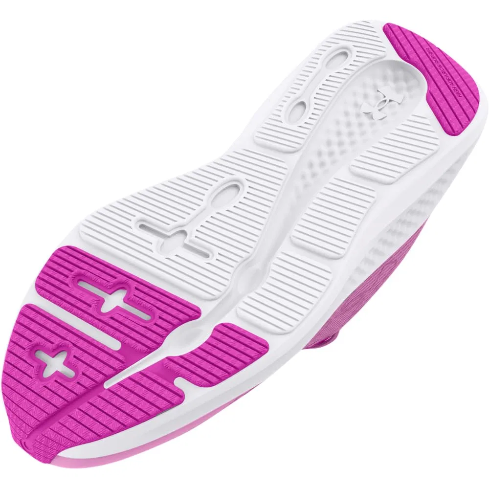Детские беговые кроссовки для девочек с легким дизайном Under Armour Grade School Pursuit 3 Big Logo, Rosa Stellare Magenta Vivido — фото 3