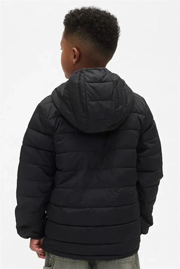 Детское пальто для девочек с капюшоном пуховое Gap, Black — фото 2