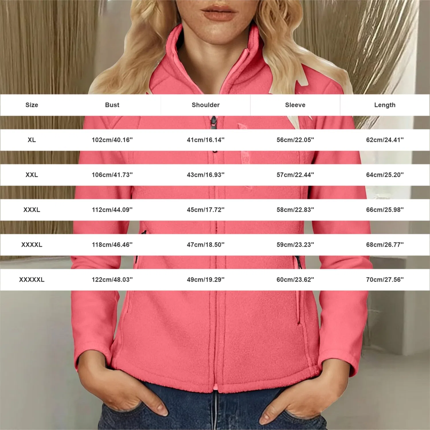 Женская куртка с длинным рукавом с принтом, rosa — фото 3