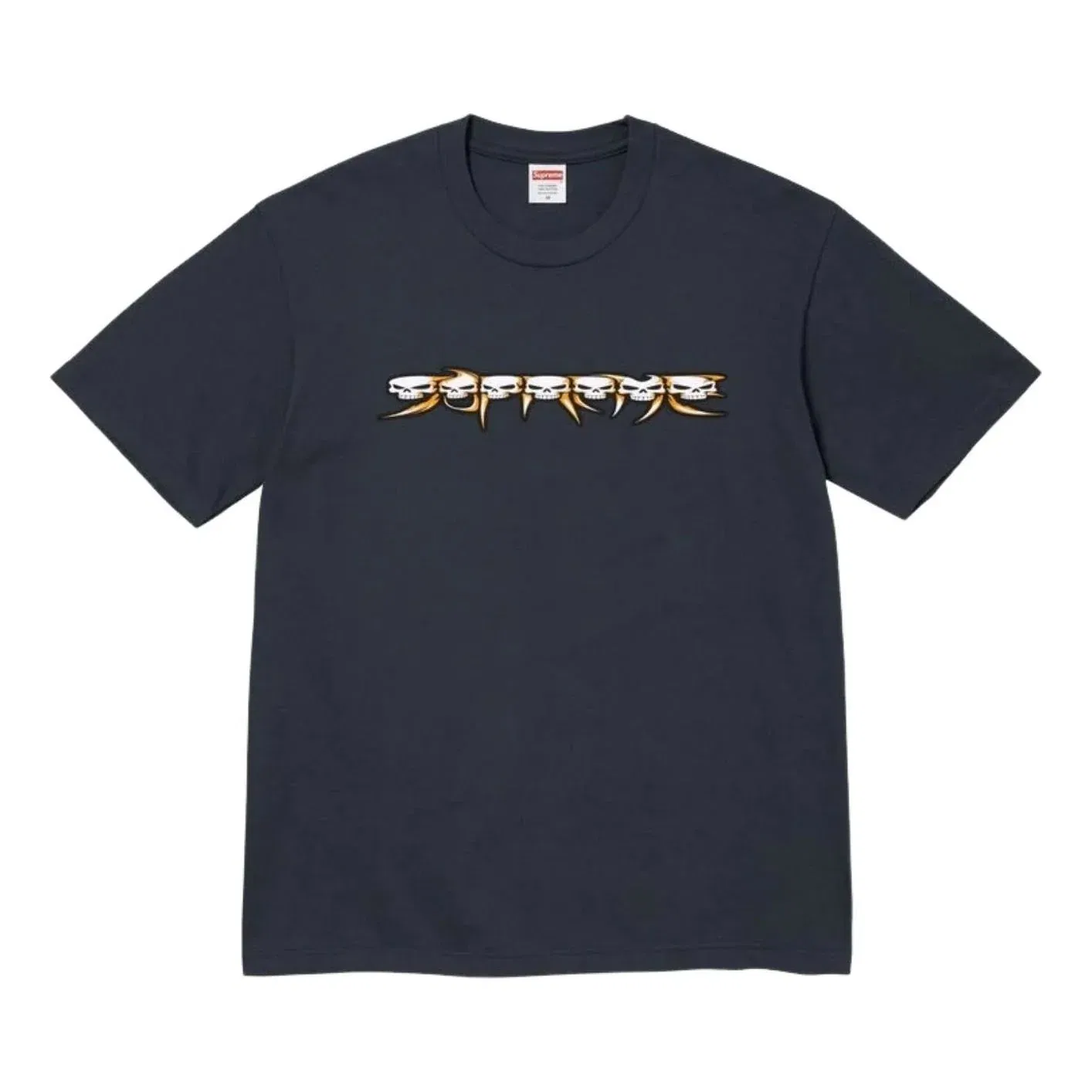 Мужская футболка FW26 Skulls Spellout T-Shirt 'Navy' Supreme, темно-синий