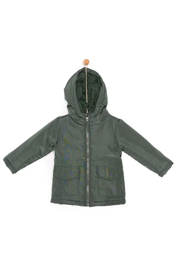 Детское пальто для девочек с капюшоном micro fabric Ebebek Hello Baby, Green