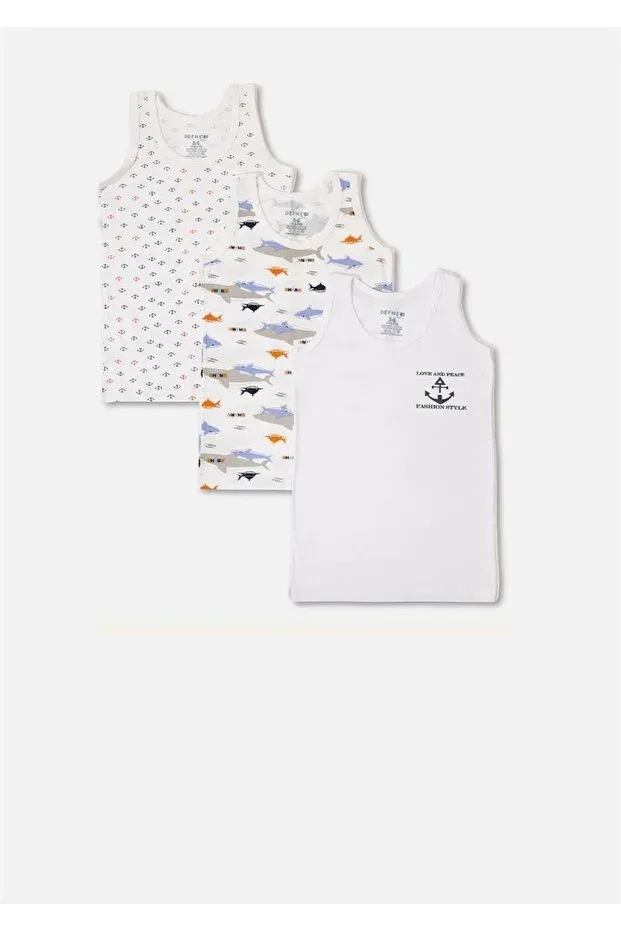 Детский комплект трусов для мальчиков с принтом Anchor and Shark Pattern Çamaşırcımshop, Mixed Color Package