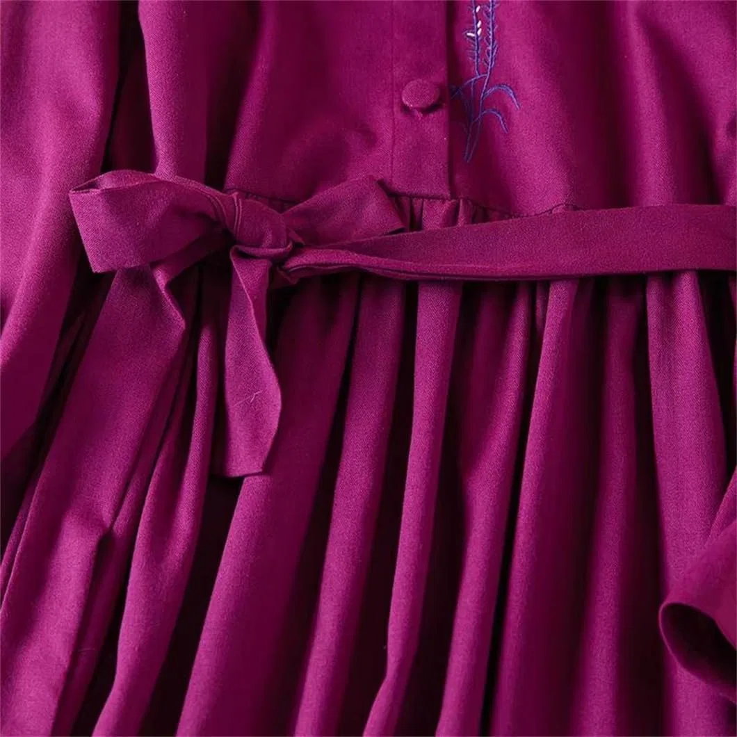 Женское платье миди с вышивкой свободного кроя, Purple — фото 4