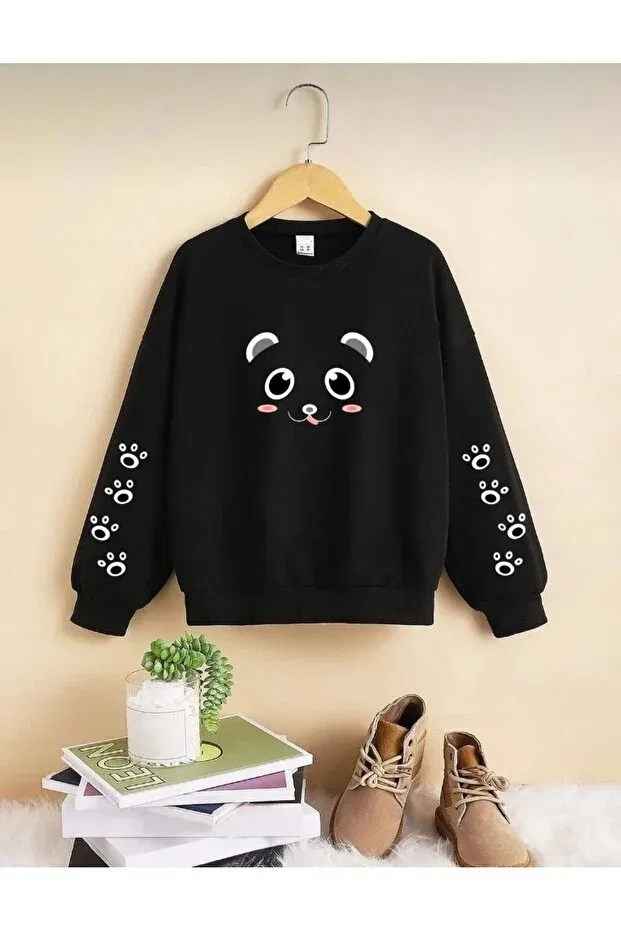 Детские свитшот для девочек с длинным рукавом Topçu, Black