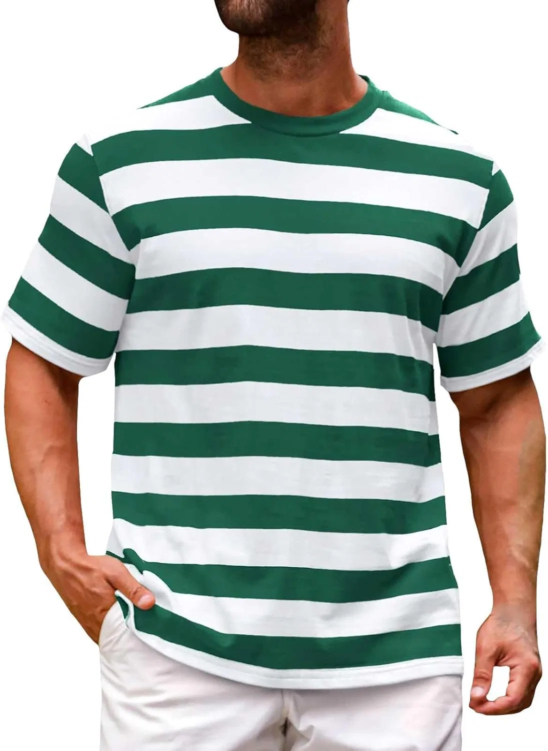 Мужская футболка с полосами Big and Tall, Green