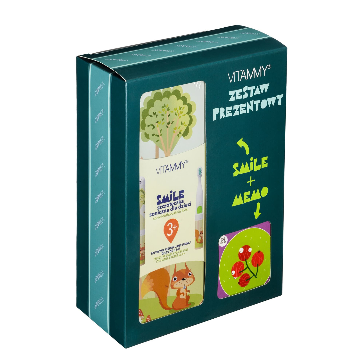 Vitammy Smile подарочный набор: звуковая зубная щетка для детей белочка, 1 шт + игра-картинка, 1 шт — фото 4