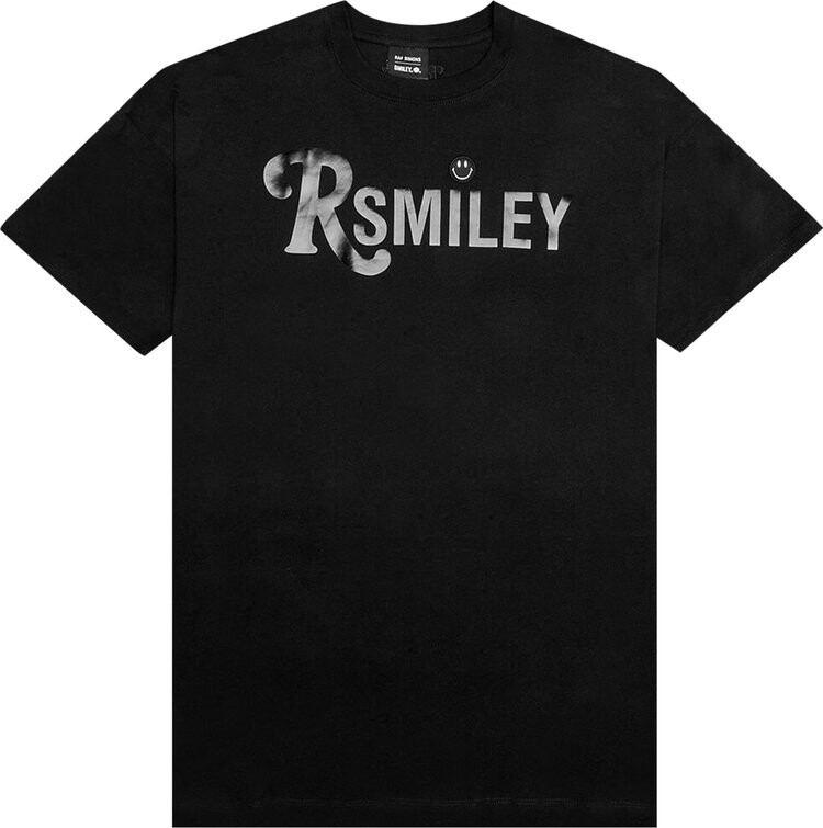 

Футболка Raf Simons x Smiley RSmiley Print Big Fit T-Shirt 'Black', черный