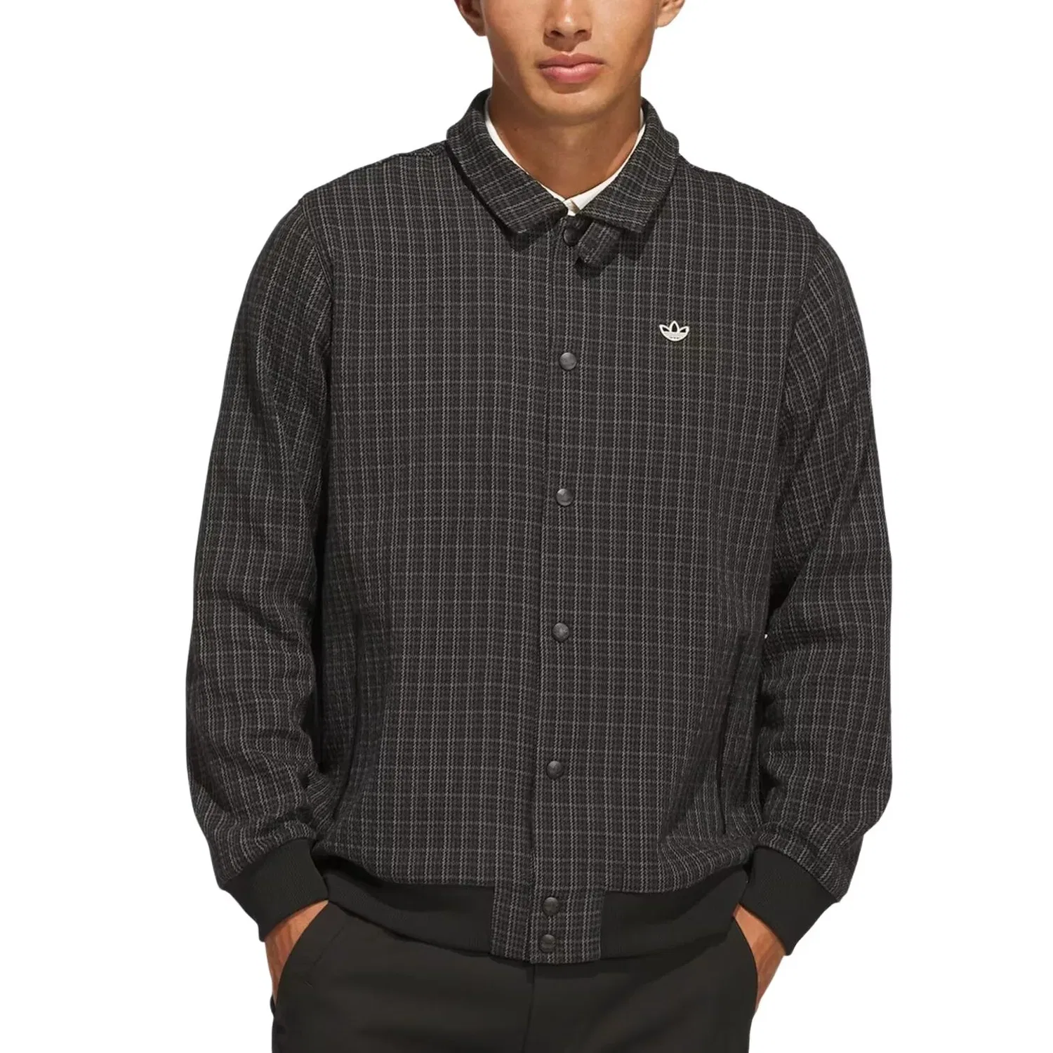 Мужская куртка Houndstooth Jacket Asia Sizing 'Carbon' adidas, Carbon — фото 2