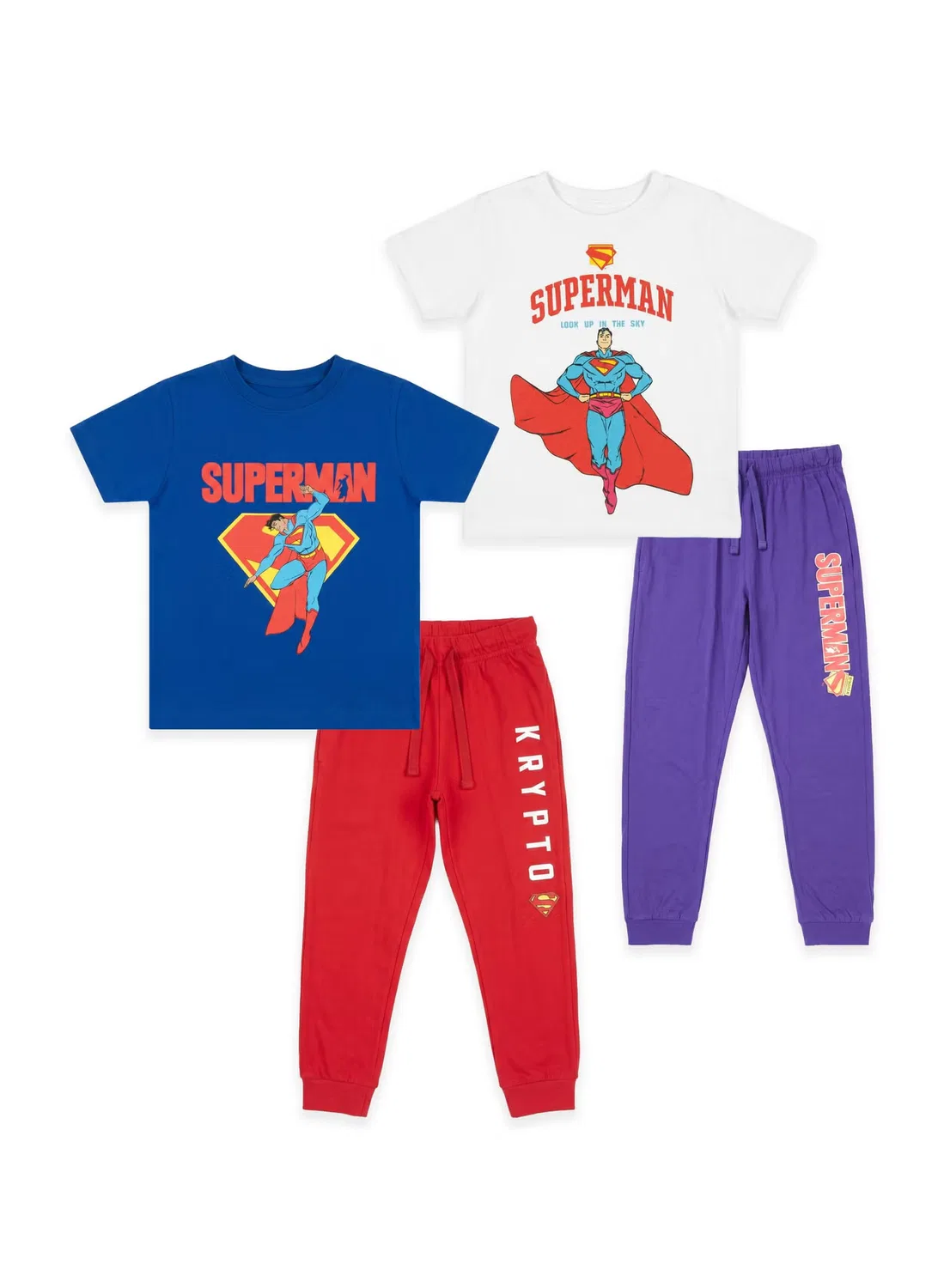 Пижамный комплект с принтом, 2 шт, Superman, Warner Bros., разноцветный