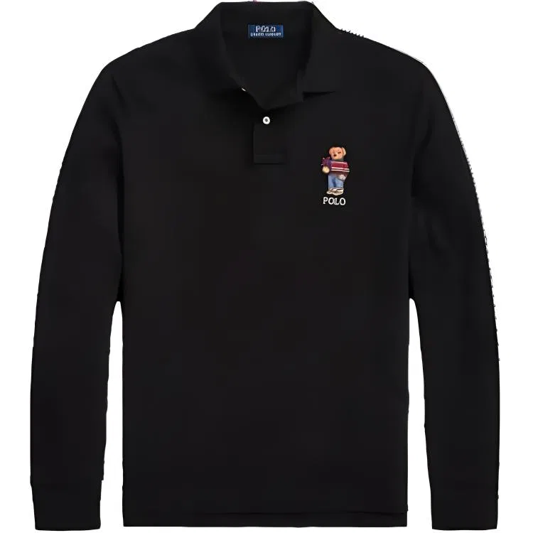 Мужское поло с воротником-поло, прямой крой, Black, Polo Ralph Lauren