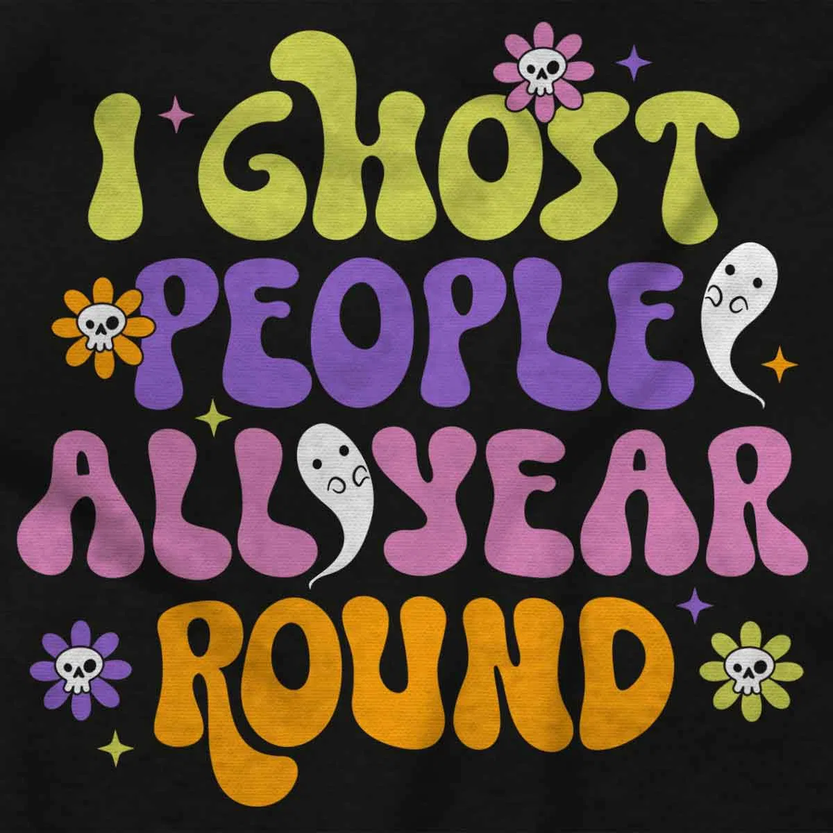 Детское боди с коротким рукавом Funny I Ghost People All Year Round Brisco Brands, Black