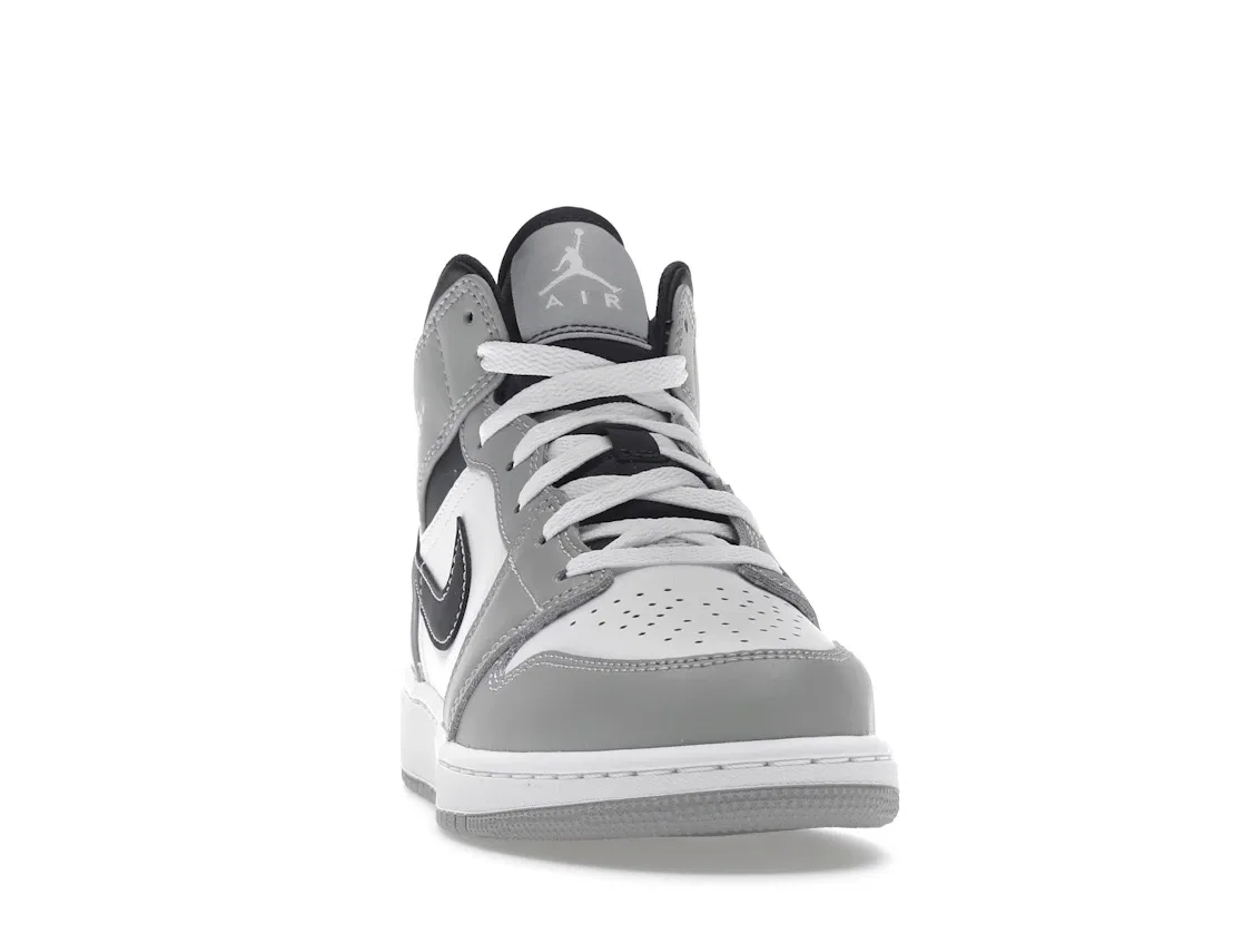 Детские кроссовки Lifestyle с принтом Jordan 1 Mid Greyscale (GS) Jordan, Grey/Black/Anthracite/White — фото 2