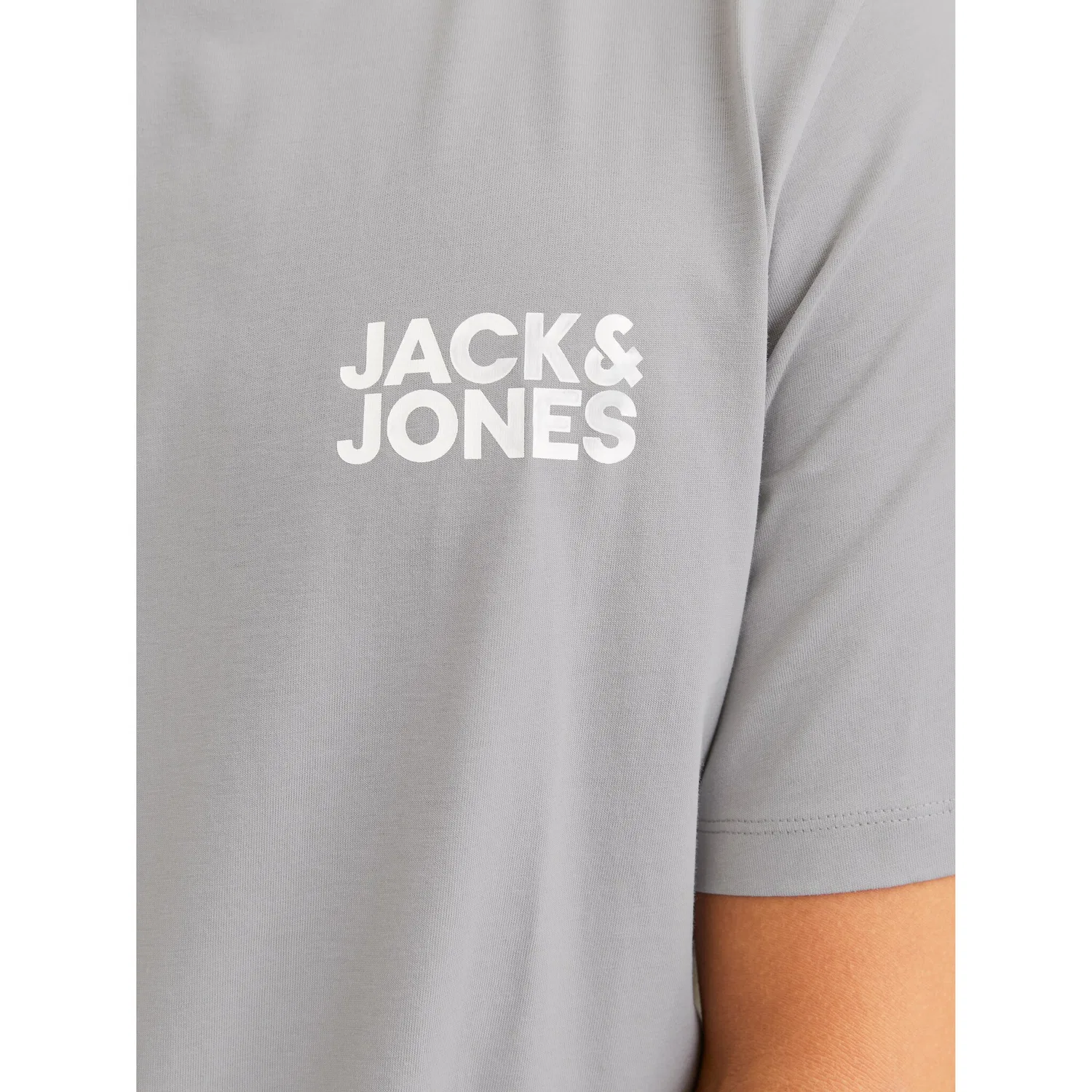 Детская облегающая футболка с принтом Jack & Jones, Gray — фото 3