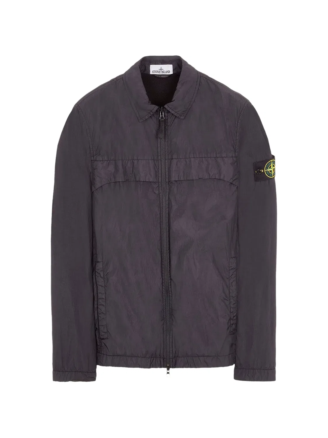 Рубашка на молнии с нашивкой-логотипом Stone Island, серый