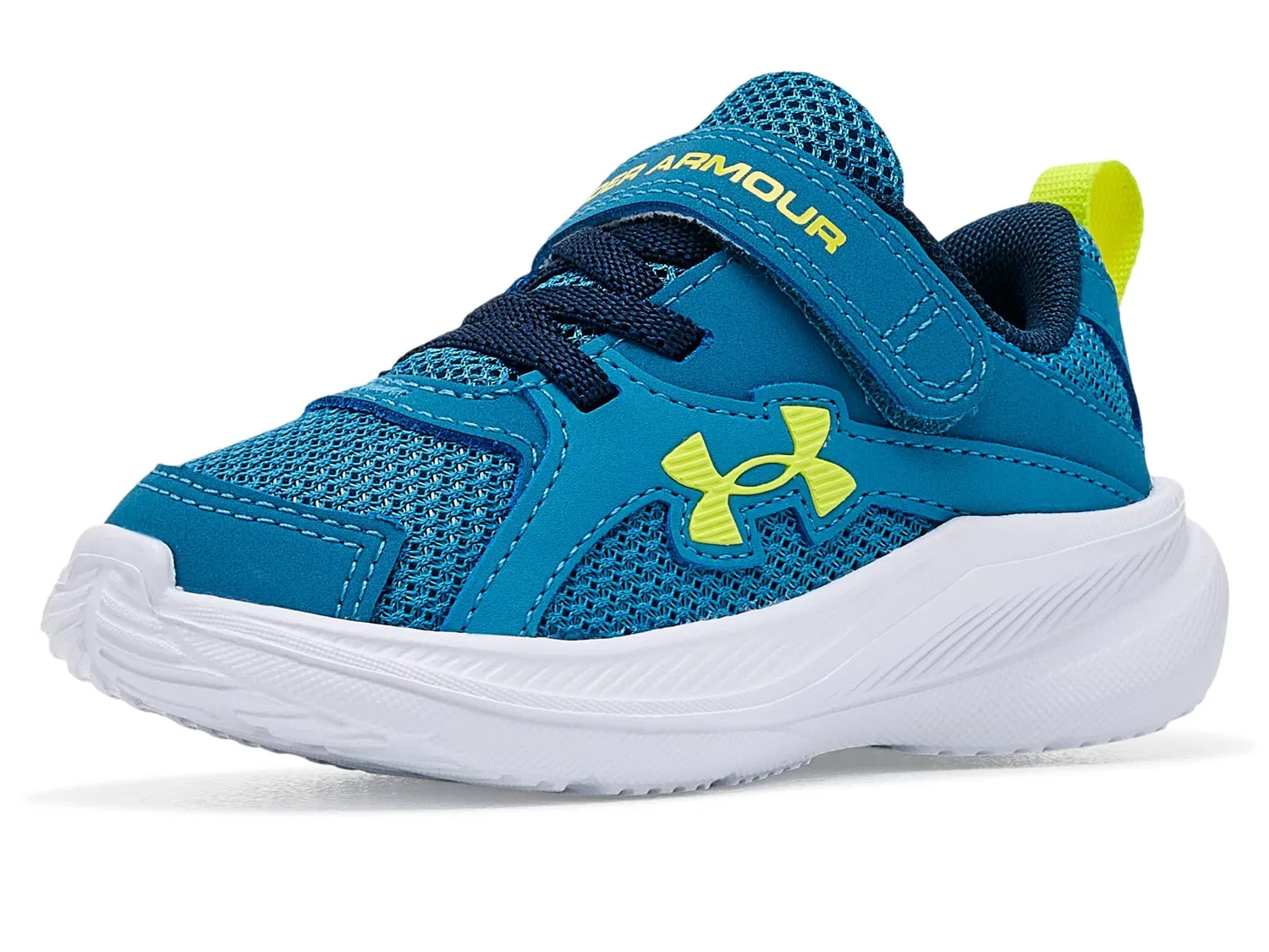 Кроссовки Charged Assert 11 Alternate Closure (для младенцев и малышей) Under Armour Kids, Aegean Blue/Academy/Flash Light