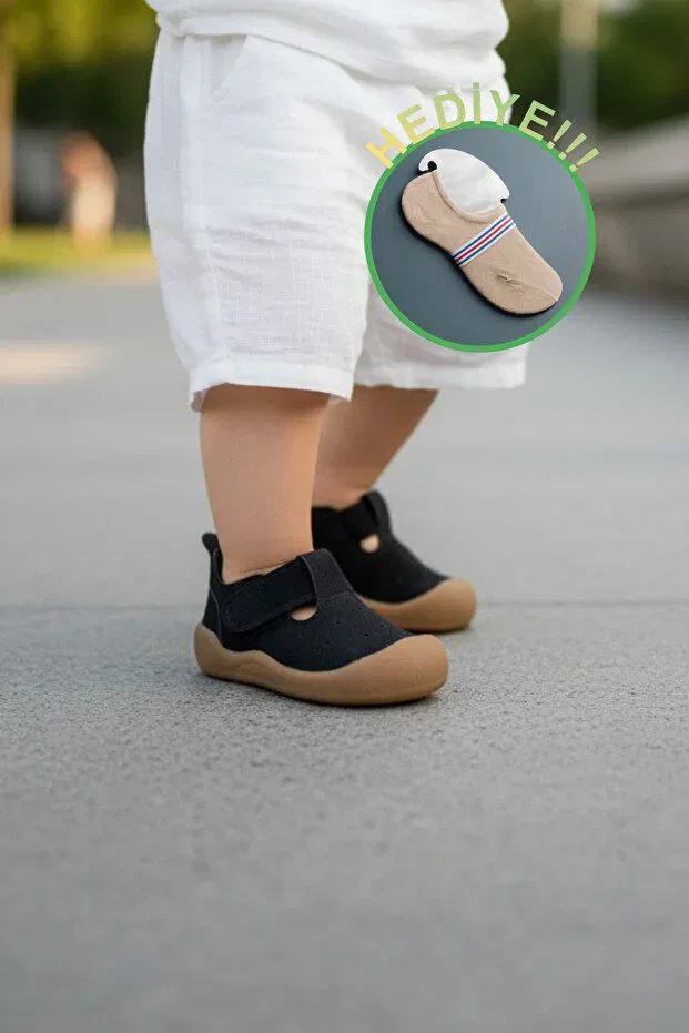 Детские туфли для мальчиков с липучкой Basics Zaby, Black + Brown