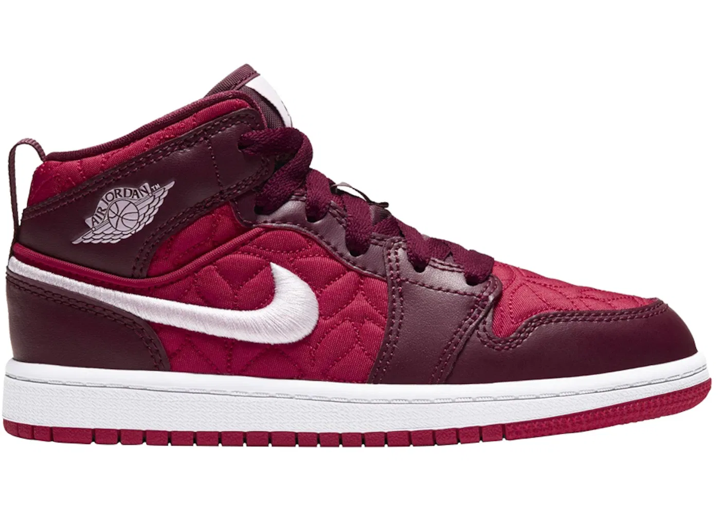 Детские кроссовки Lifestyle Red Quilt Jordan 1 Mid Jordan, Gym Red Pink Foam
