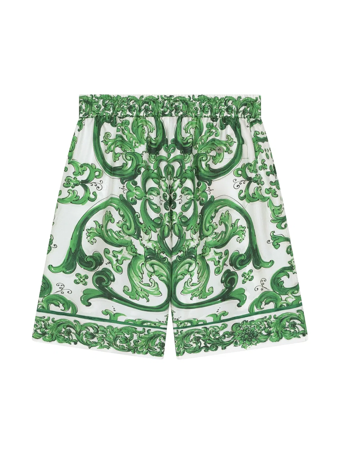 Шелковые шорты с майоликовым принтом Dolce & Gabbana, белый — фото 2