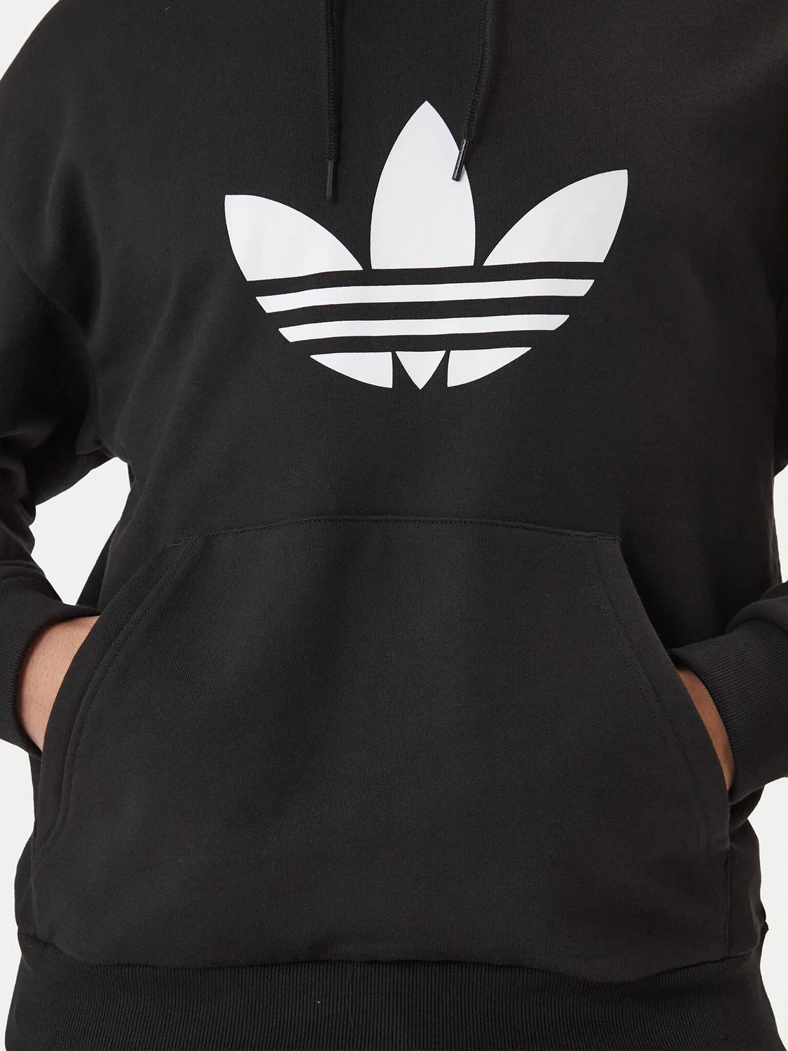 Мужской свитшот свободного кроя adicolor Trefoil Adidas, черный — фото 4