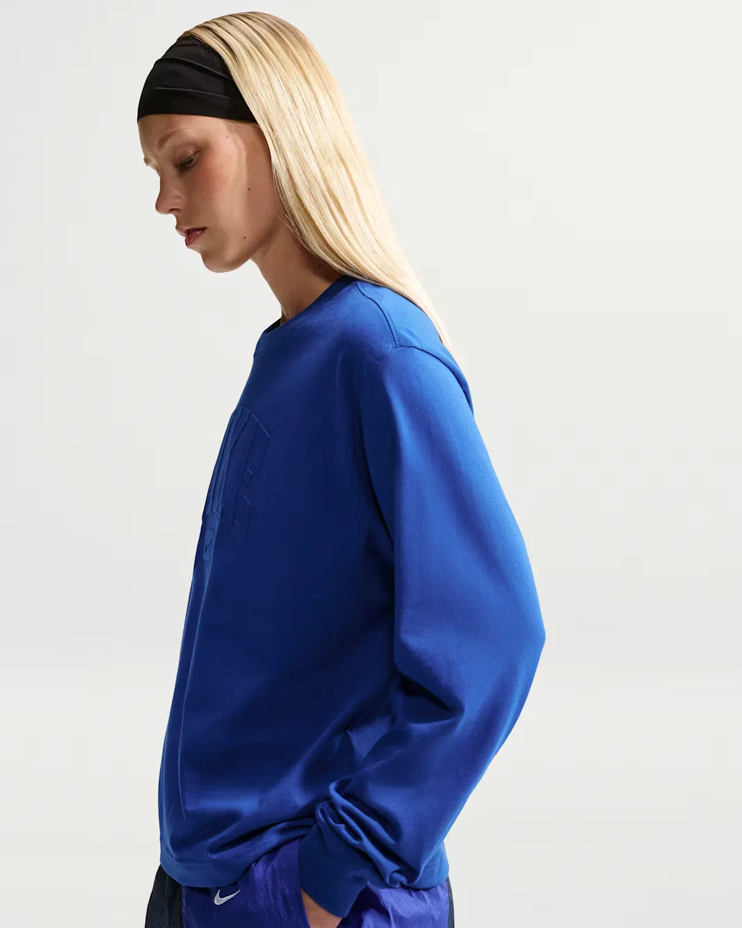 Женская свободная футболка с длинными рукавами Nike Sportswear Classic, Old Royal — фото 2
